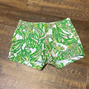 Lilly Pulitzer The Callahan Short Green Pink White Printed Womens 8 Tropical